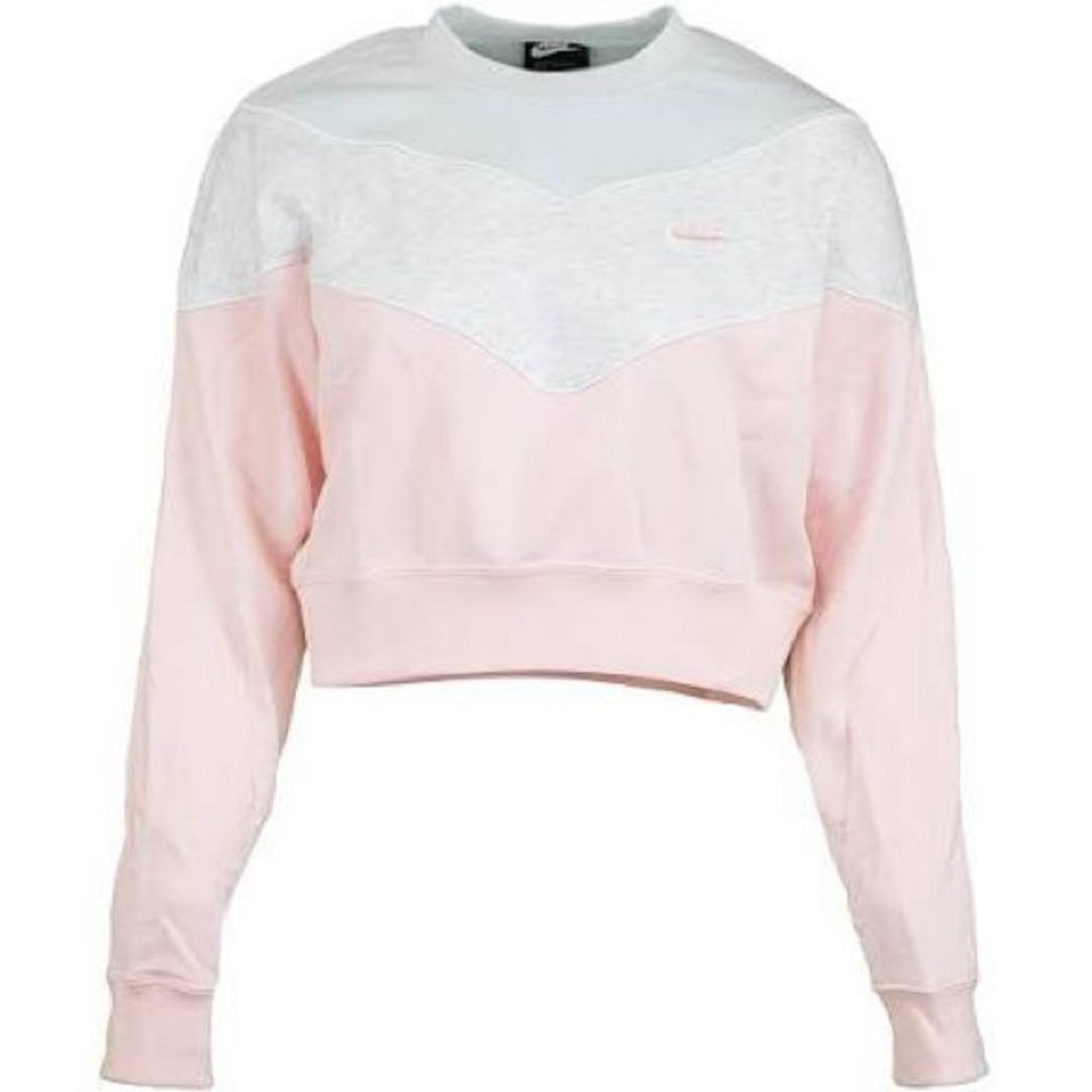 Nike Women's Light Pink and White Sweatshirt